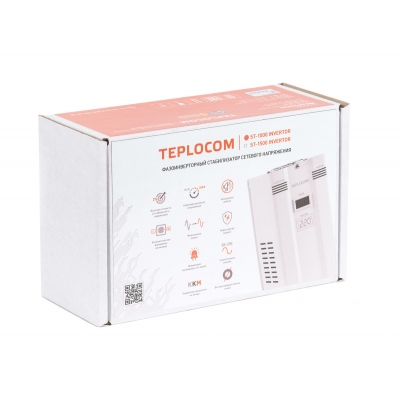 Фазоинверторный стабилизатор для газовых котлов отопления TEPLOCOM ST-1000 INVERTOR (1000 ВА)